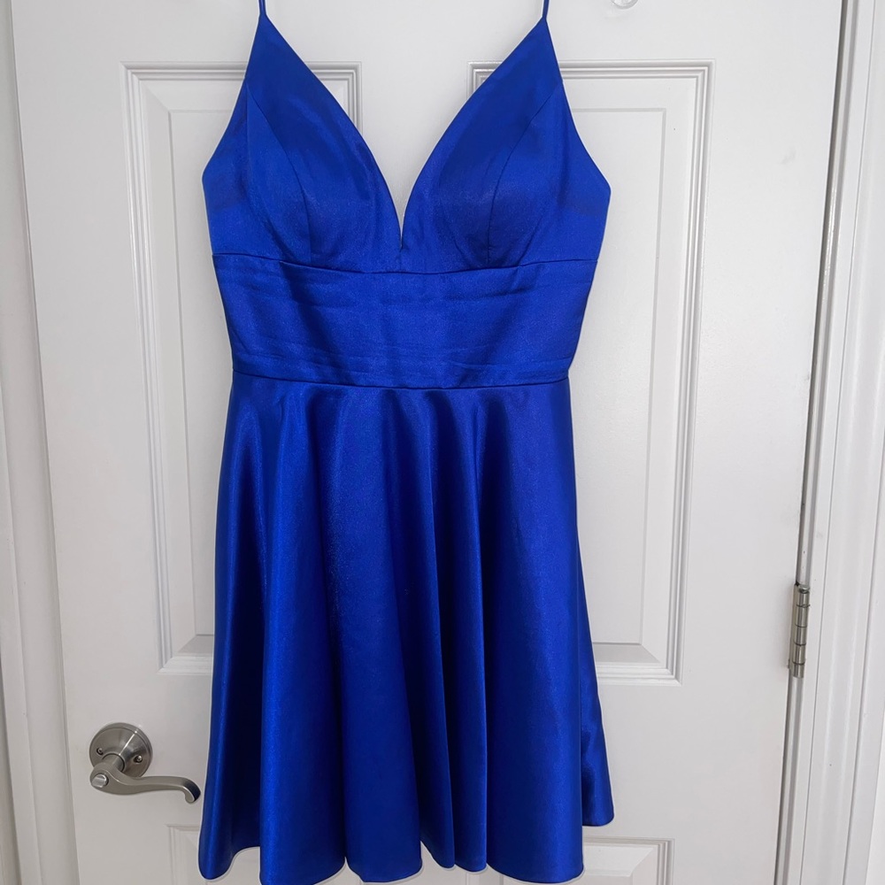 Sherri Hill Blue Short Homecoming Dress